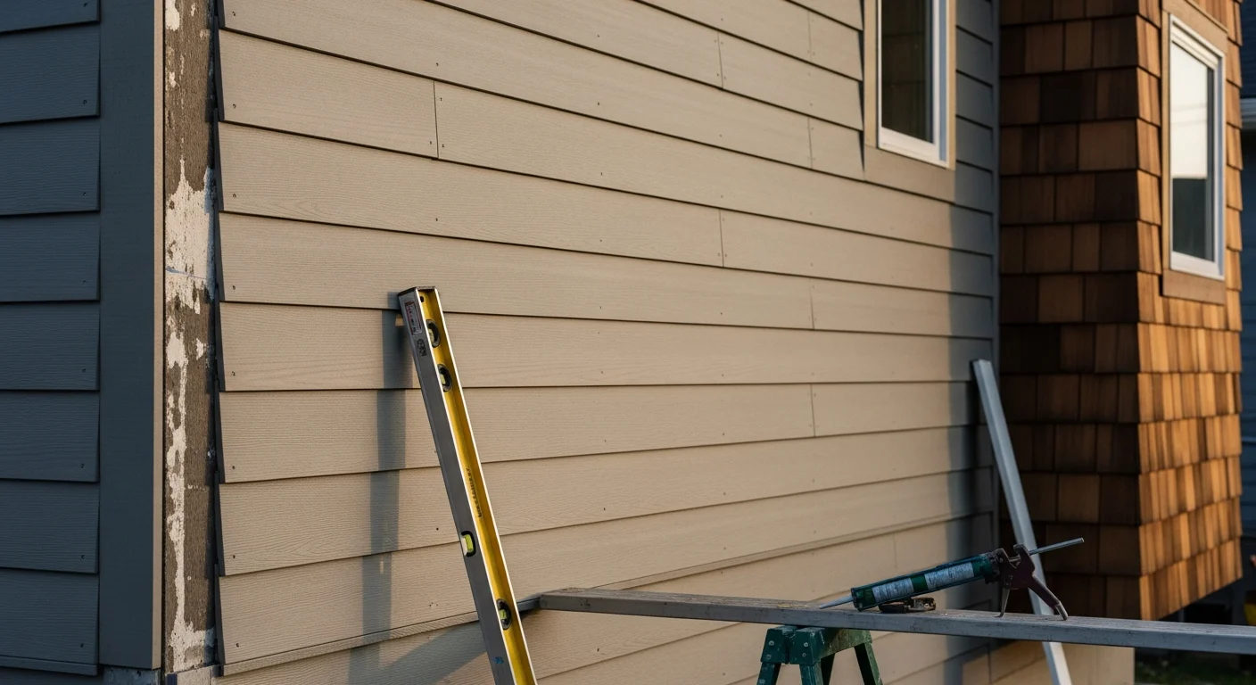 New residential siding installation on a home exterior