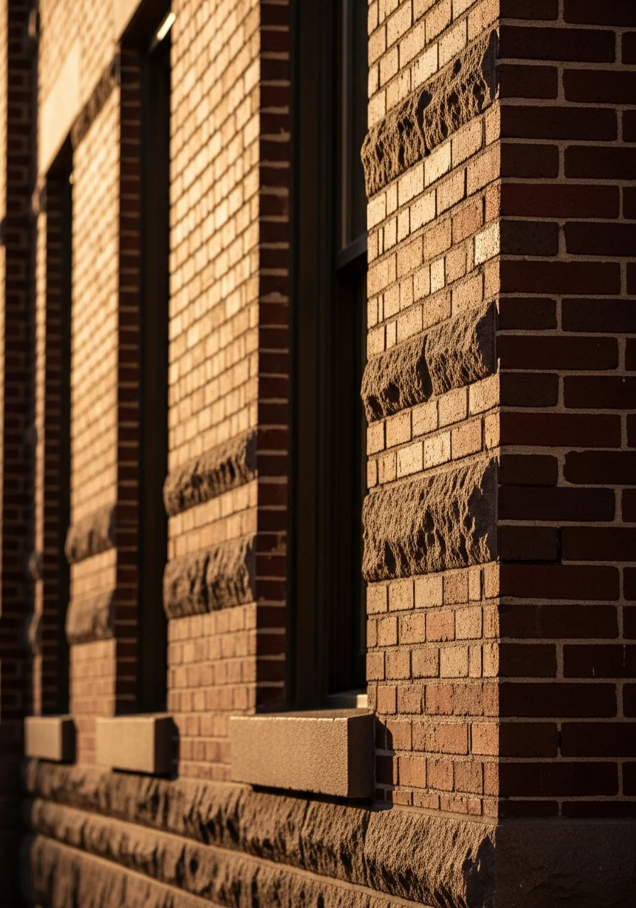 Close-up of a well-maintained brick building facade typical of Denver's historic neighborhoods.