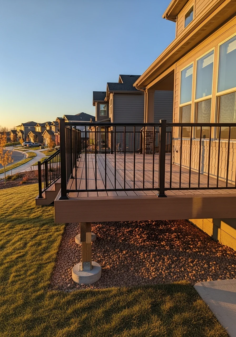 Thornton home exterior showcasing contemporary construction and neighborhood development.